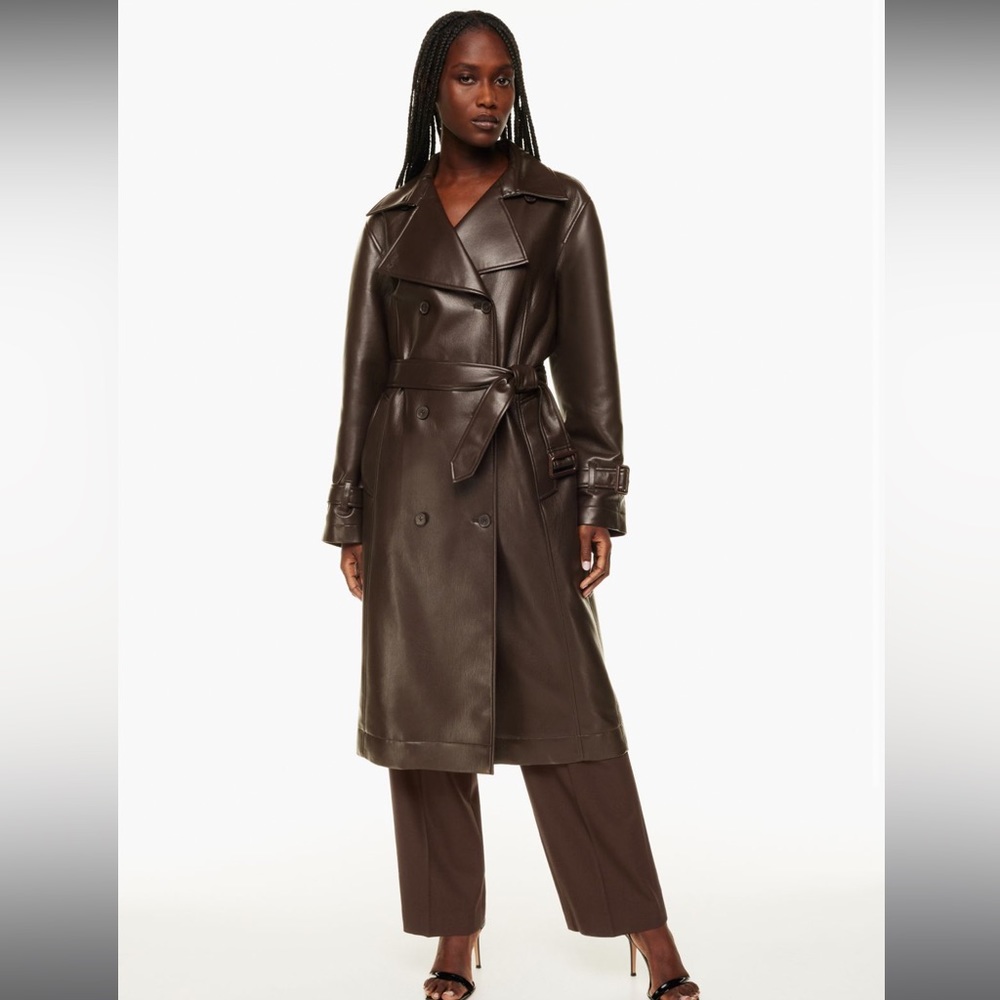 Aritzia babaton trench coat in rich mocha brown size Large